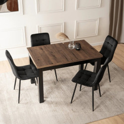 Стол раскладной Mebel Elite Skubi 120/160 (Walnut/Black) Thumb