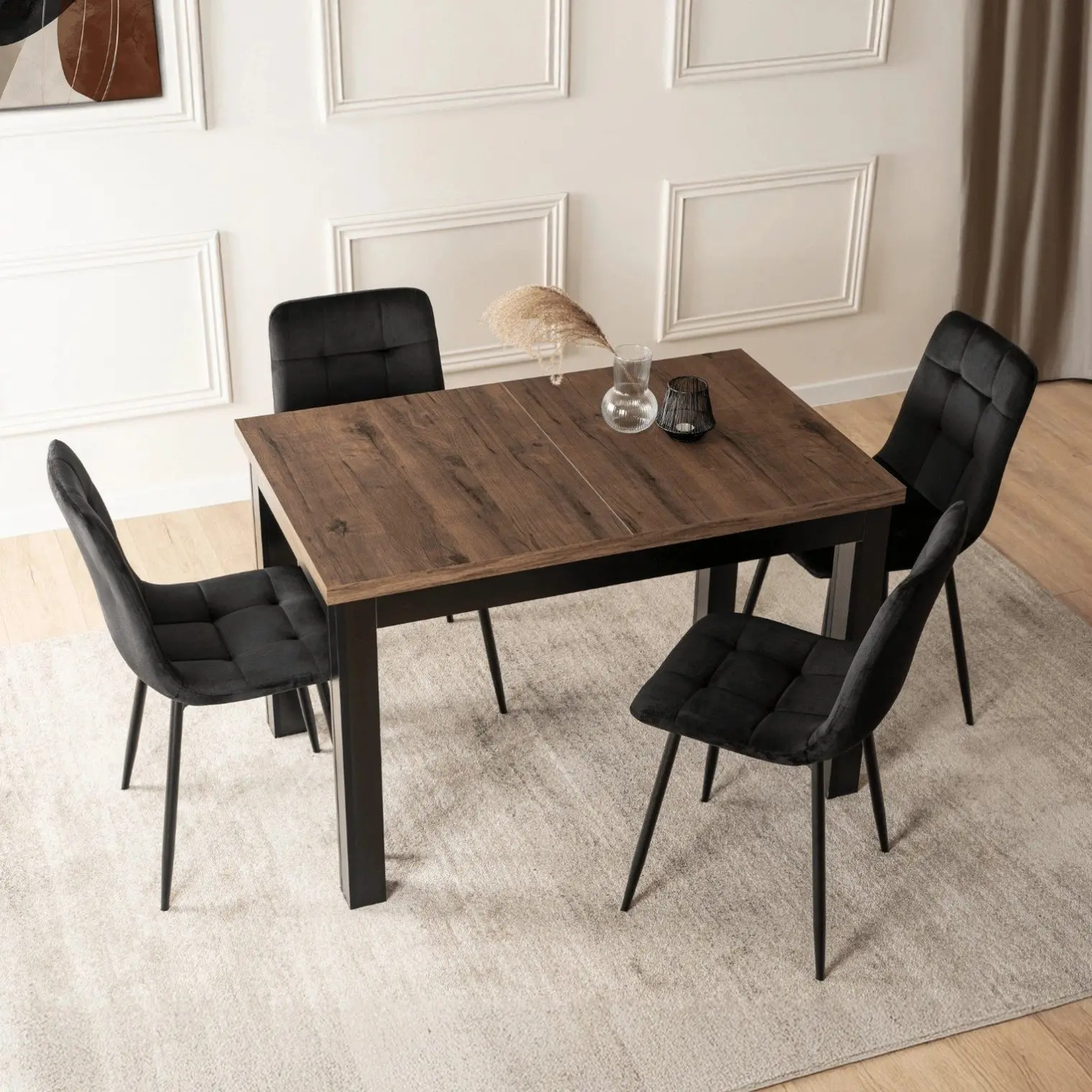 Стол раскладной Mebel Elite Skubi 120/160 (Walnut/Black) - 7