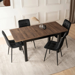 Стол раскладной Mebel Elite Skubi 120/160 (Walnut/Black) Thumb