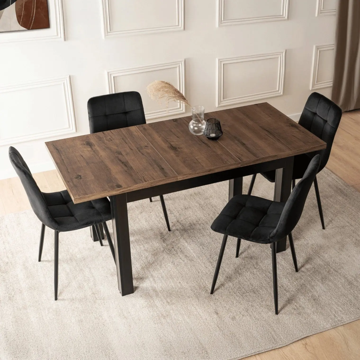 Стол раскладной Mebel Elite Skubi 120/160 (Walnut/Black) - 8