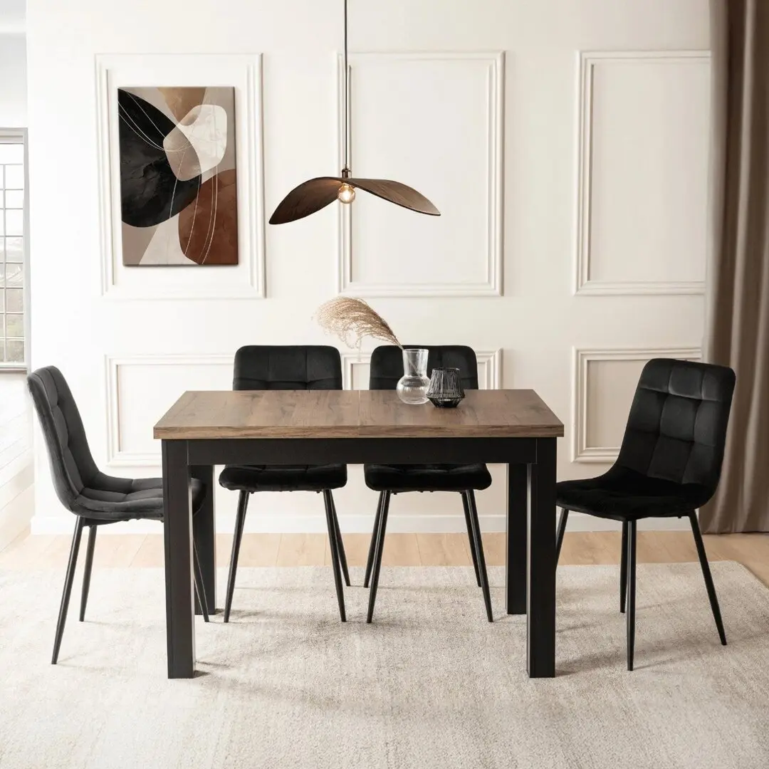 Стол раскладной Mebel Elite Skubi 120/160 (Walnut/Black)