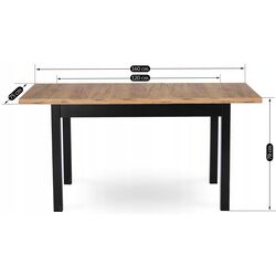 Стол раскладной Mebel Elite Skubi 78x120/160 (Craft Oak Golden/Black) Thumb