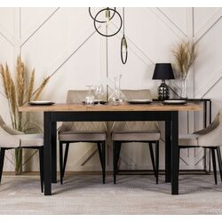 Masa extensibila Mebel Elite Skubi 78x120/160 (Craft Oak Golden/Black)