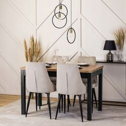 Стол раскладной Mebel Elite Skubi 78x120/160 (Craft Oak Golden/Black) Thumb