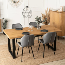Стол раскладной Mebel Elite Tomas 130-230 (Golden Oak/Black) Thumb
