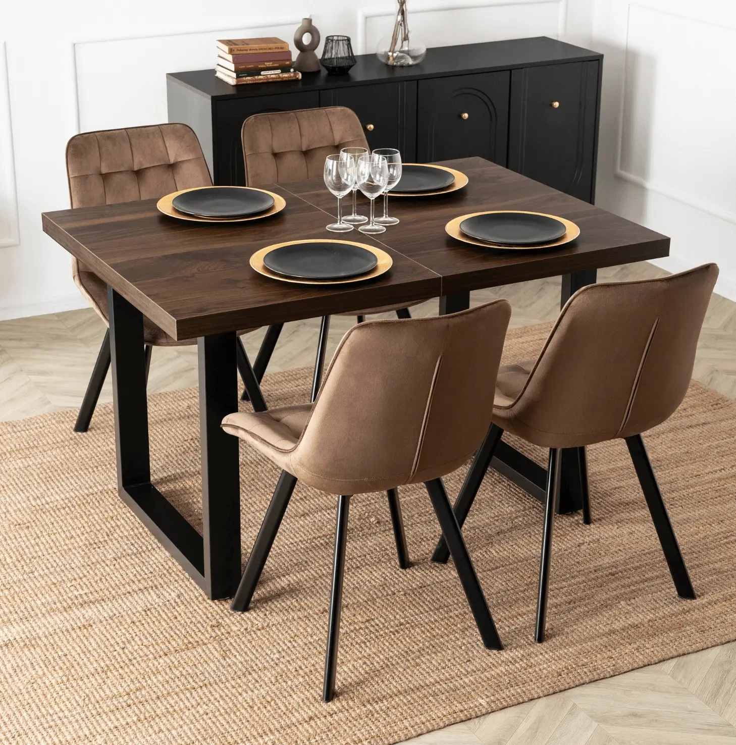 Стол раскладной Mebel Elite Tomas 130/230 (Walnut/Black) - 7