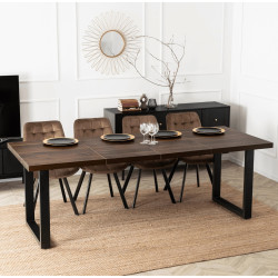 Стол раскладной Mebel Elite Tomas 130/230 (Walnut/Black) Thumb
