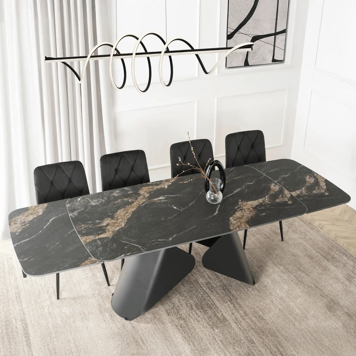 Стол раскладной Mebel Elite Verona 160/240 (Black Marble)