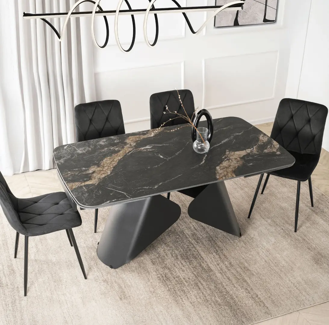 Стол раскладной Mebel Elite Verona 160/240 (Black Marble)