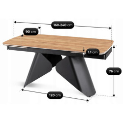 Masa extensibila Mebel Elite Verona 160/240 (Oak/Black) Thumb