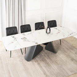 Стол раскладной Mebel Elite Verona 160/240 (White Marble/Black) Thumb