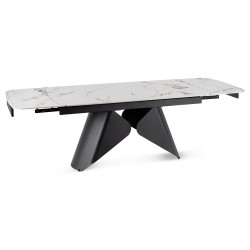 Стол раскладной Mebel Elite Verona 160/240 (White Marble/Black) Thumb