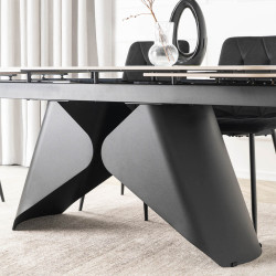 Стол раскладной Mebel Elite Verona 160/240 (White Marble/Black) Thumb