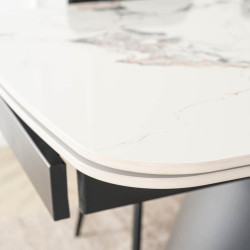 Стол раскладной Mebel Elite Verona 160/240 (White Marble/Black) Thumb