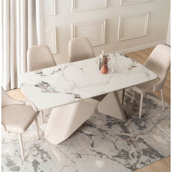 Masa extensibila Mebel Elite Verona 160/240 (White Marble/Cashmere)