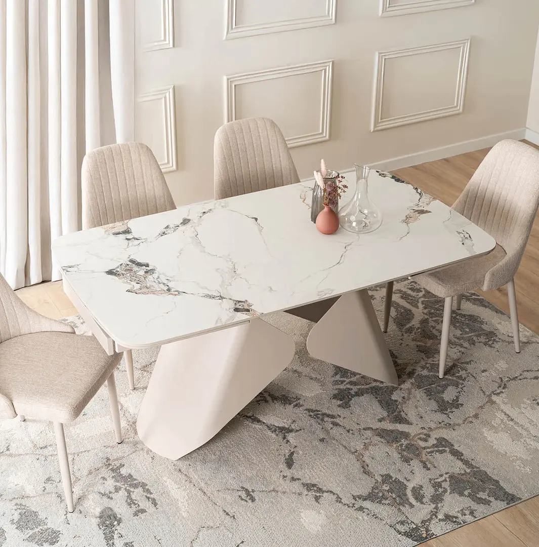 Masa extensibila Mebel Elite Verona 160/240 (White Marble/Cashmere)