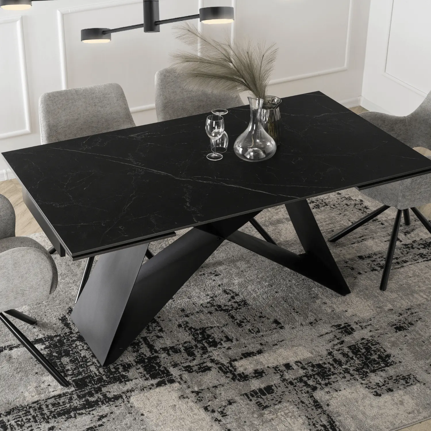 Masa extensibila Mebel Elite Victor 160/240 (Black Marble)