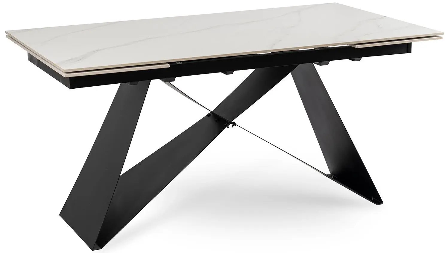 Masa extensibila Mebel Elite Victor 77x160/240 (White Marble/Black)