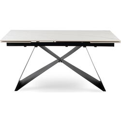 Masa extensibila Mebel Elite Victor 77x160/240 (White Marble/Black) Thumb