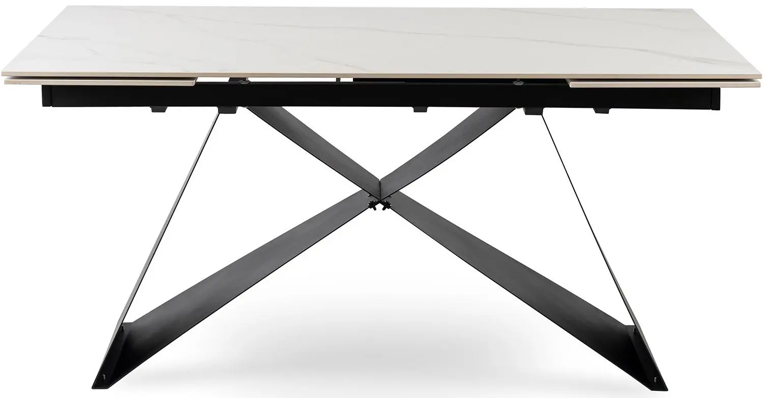 Masa extensibila Mebel Elite Victor 77x160/240 (White Marble/Black)