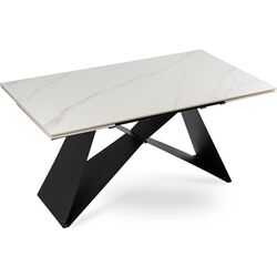 Masa extensibila Mebel Elite Victor 77x160/240 (White Marble/Black) Thumb