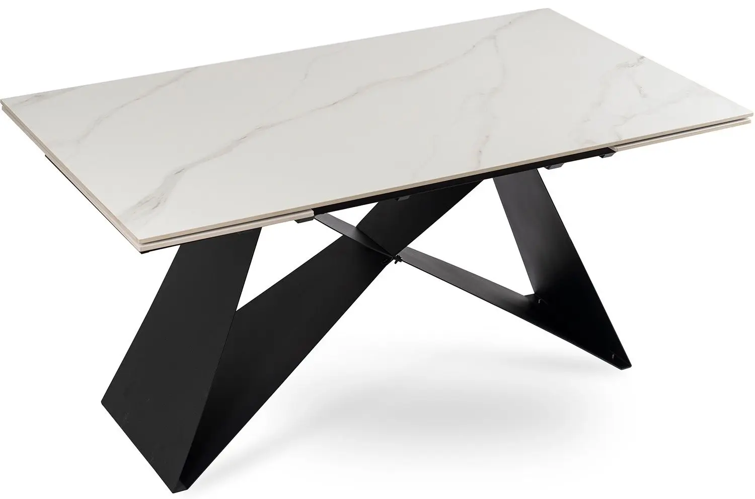 Masa extensibila Mebel Elite Victor 77x160/240 (White Marble/Black)
