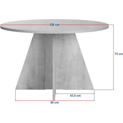 Masa Mirage Meble Virella 120x120 (Atlantic Pine) Thumb