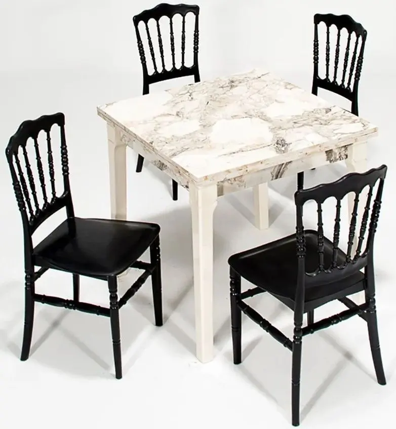 Masa extensibila ModaLife Asos 70/140 (White/White Marble)