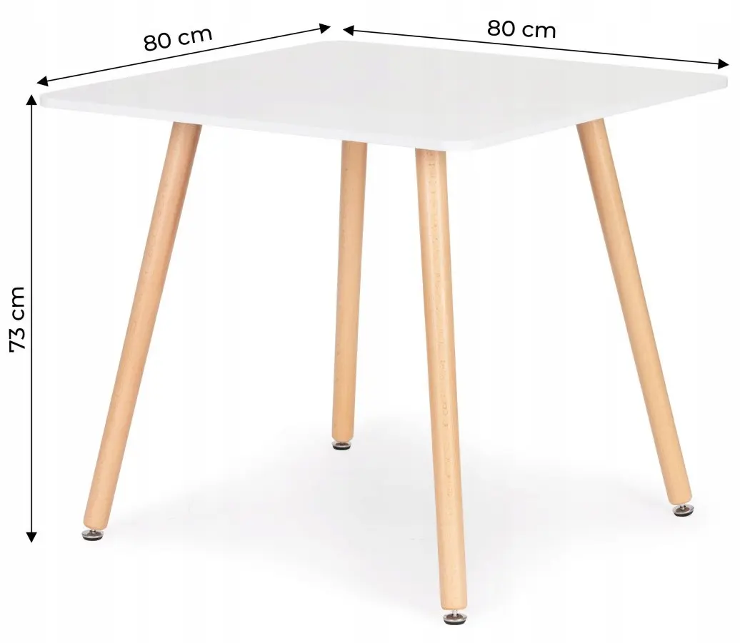 Masa Modern Home KJSDT-01 80x80 (White/Natural)