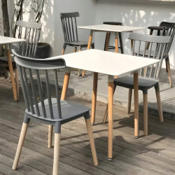 Masa Modern Home KJSDT-01 80x80 (White/Natural) Thumb