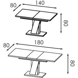 Masa extensibila Modern Slider 140/180x80x80 (Sonoma Oak/Slate Gray) Thumb