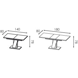 Masa extensibila Modern Slider 140/180x80x80 (Iron stone/Silk Stone) Thumb