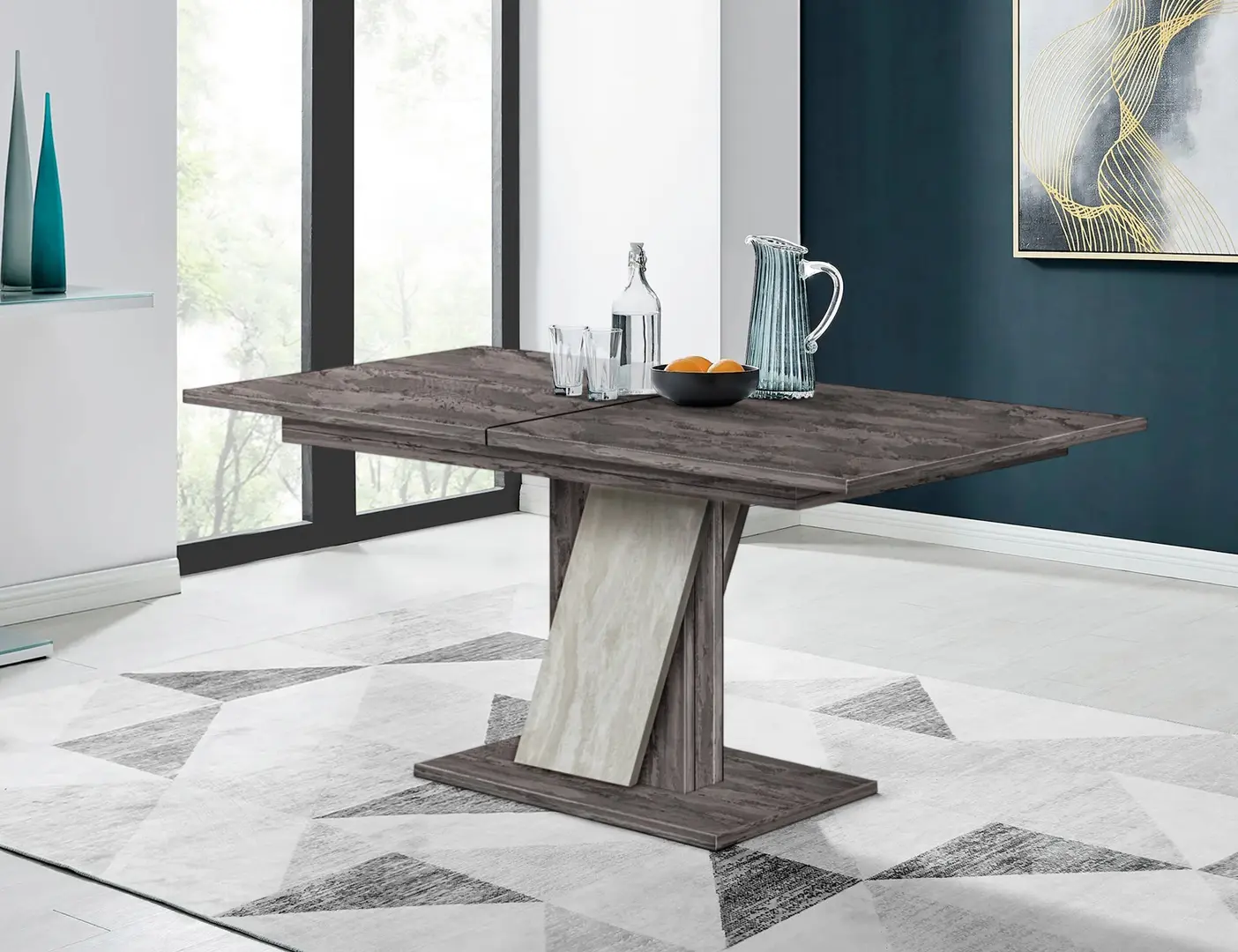 Masa extensibila Modern Slider 140/180x80x80 (Iron stone/Silk Stone)