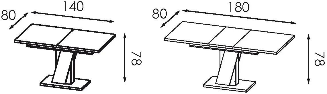 Masa extensibila Modern Slider 140/180x80x80 (Silk Stone/Iron stone) - 3