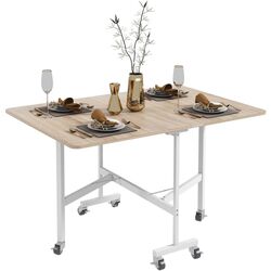 Стол складной Homcom 83A-049V80AK 26/120x80x73 cm (Brown/White) Thumb