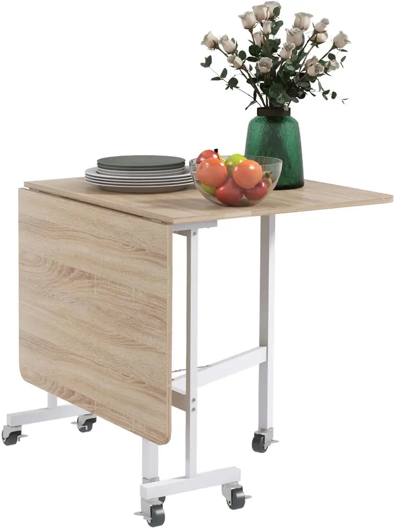 Стол складной Homcom 83A-049V80AK 26/120x80x73 cm (Brown/White) - 3