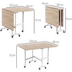 Стол складной Homcom 83A-049V80AK 26/120x80x73 cm (Brown/White) Thumb