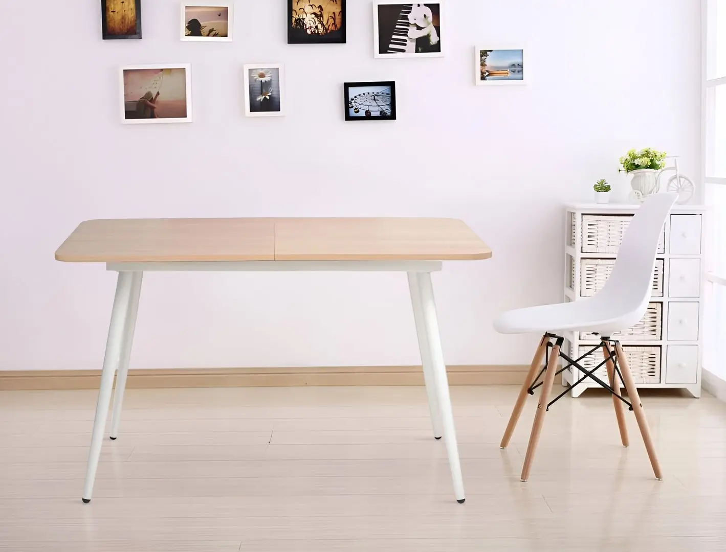 Masa plianta Nowy Styl Casey 120/160 cm (Oak/White)