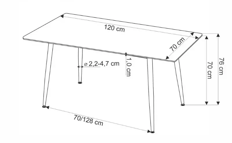 Стол Emilio 120 (White Marble) - 5