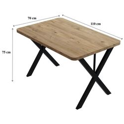 Masa Prestige X Leg 70x110 (Pine/Black) Thumb