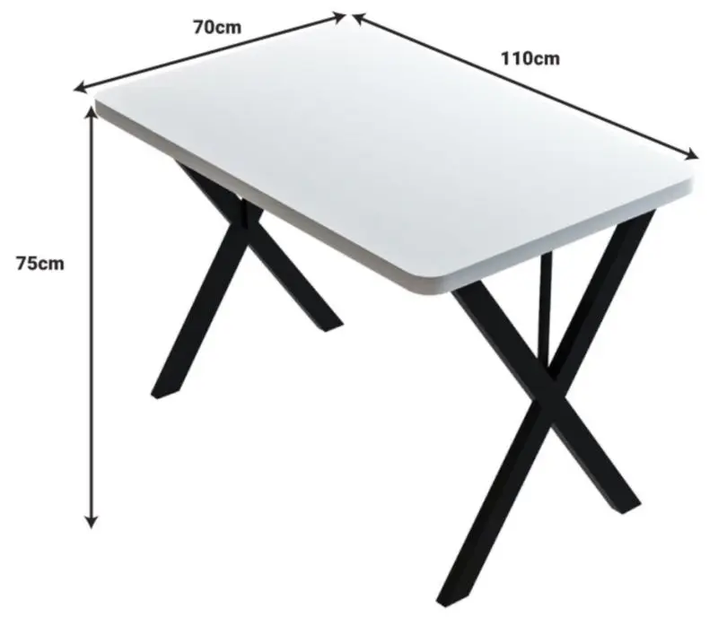 Стол Prestige WH X Leg 70x110 (White/Black) - 5
