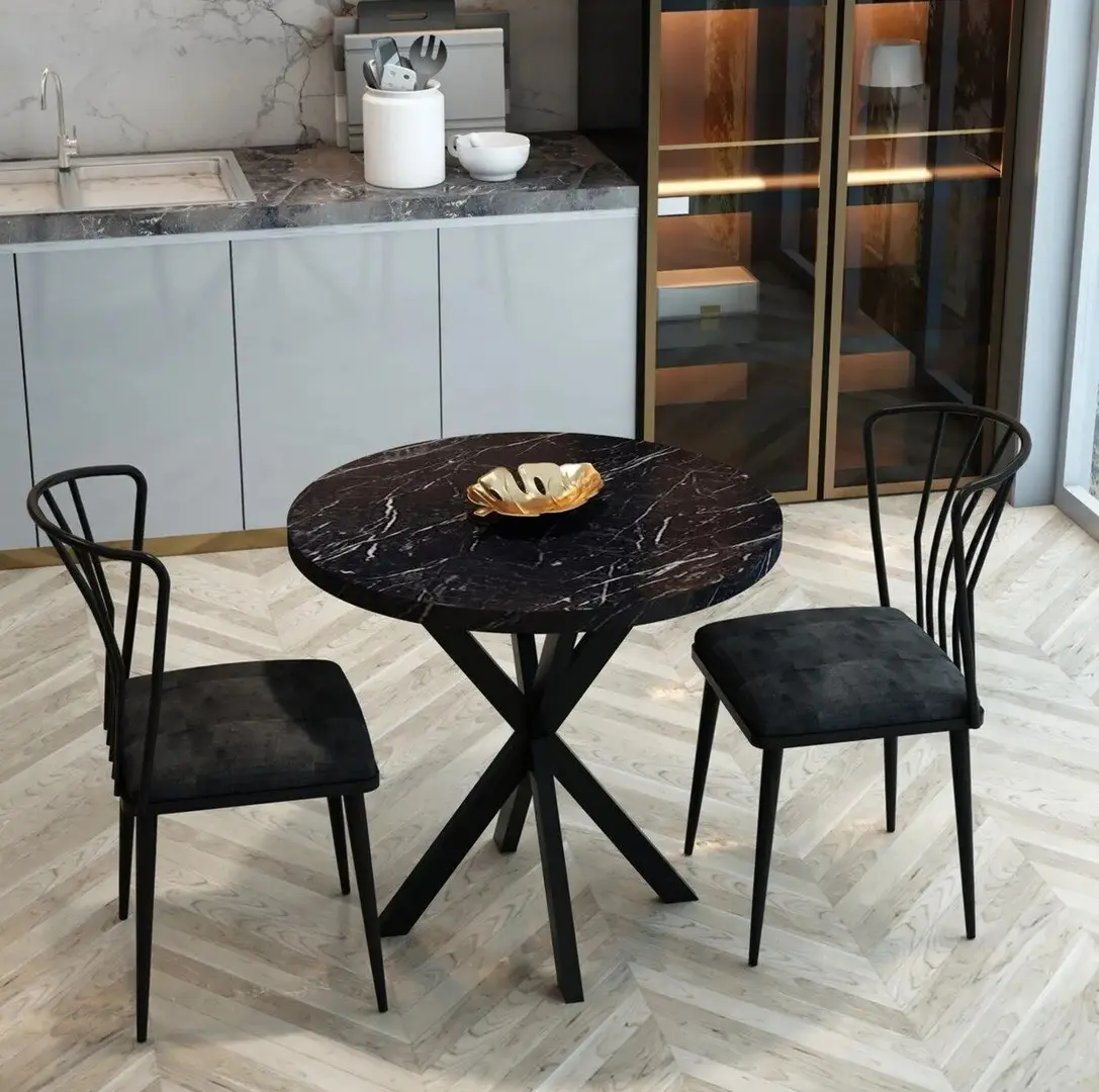 Стол Prestige Bendir Star Leg 70x75 (Black Marble/Black)