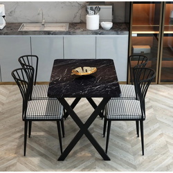 Стол Prestige Bendir X Leg 70x110 (Black Marble/Black)