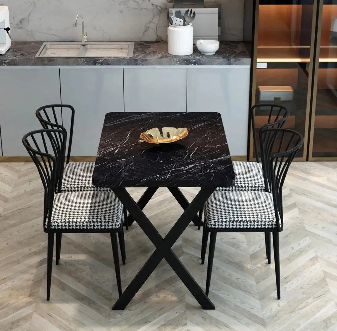 Стол Prestige Bendir X Leg 70x110 (Black Marble/Black)