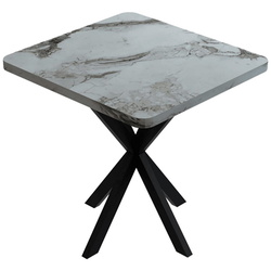 Masa Prestige Efes Star Leg 70/70x75 (Gray Marble/Black) Thumb
