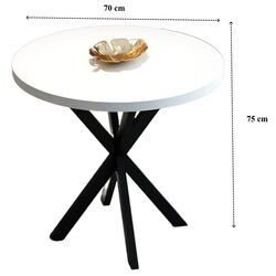 Masa Prestige WH Star Leg 70x75 (White/Black) Thumb