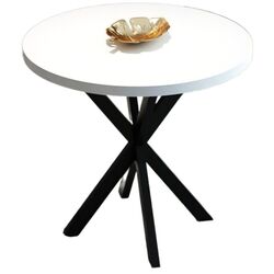 Masa Prestige WH Star Leg 70x75 (White/Black) Thumb