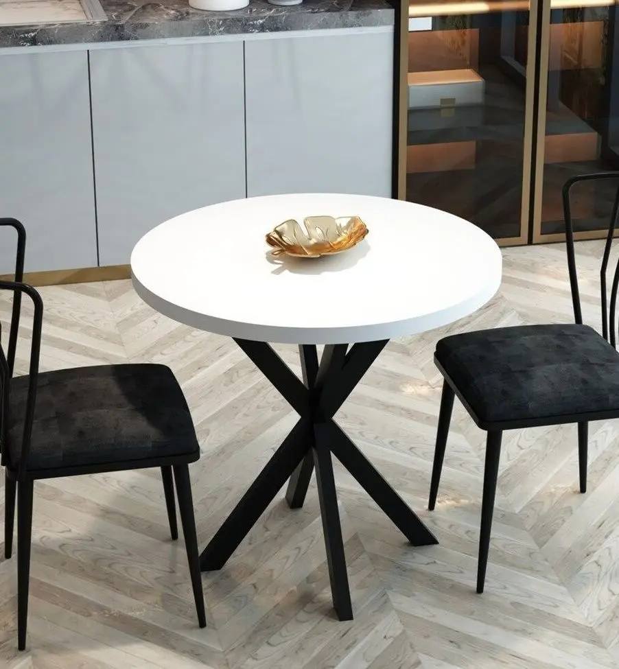 Masa Prestige WH Star Leg 70x75 (White/Black)