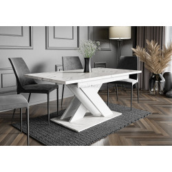 Стол раскладной Prospero Bronx (White Marble/White)