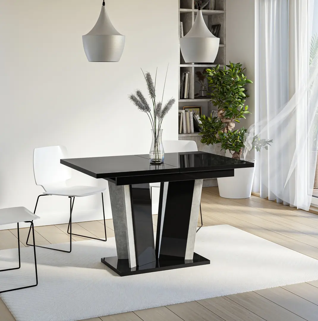 Стол раскладной Prospero Doha 2 (Black Gloss/Stone)